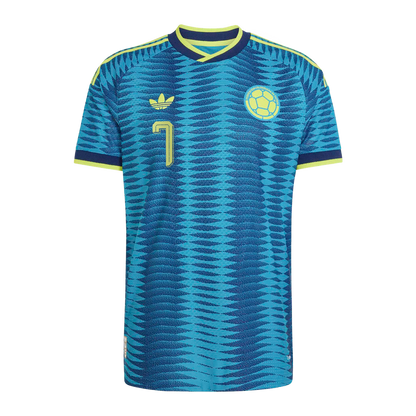 Luis Diaz Colombia National Team adidas 2026 Away On-Field Authentic Jersey - Turquoise