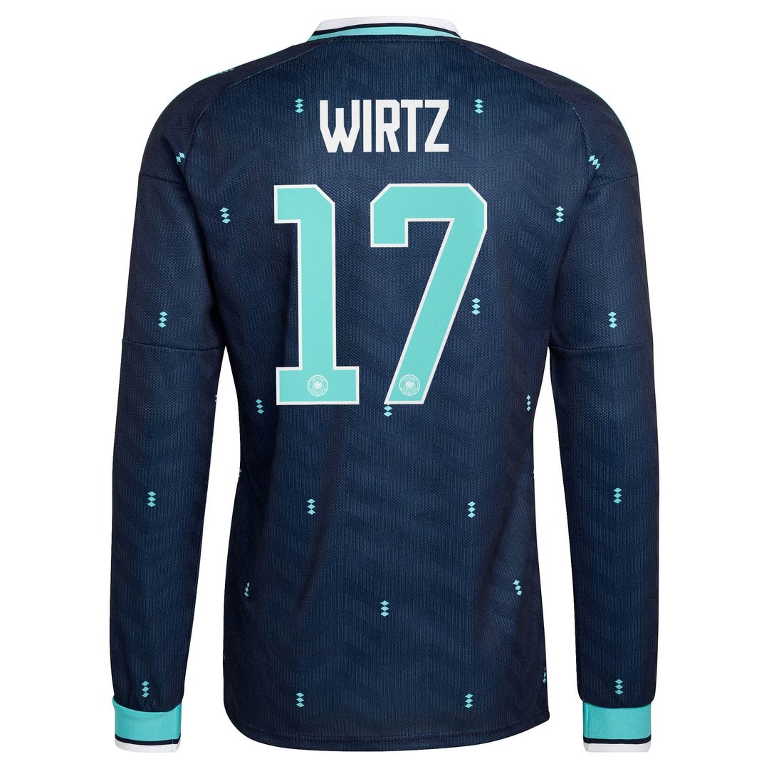 Florian Wirtz Germany National Team adidas 2026 Away Replica Long Sleeve Jersey - Navy