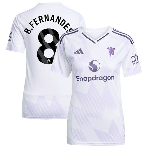 Bruno Fernandes Manchester United adidas Women's 2025/26 Away Replica Player Jersey - White