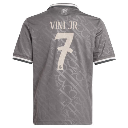 Vini Jr. Real Madrid adidas Originals Youth 2024/25 Third Replica Player Jersey - Charcoal