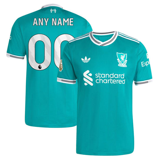 Liverpool adidas 2025/26 Third Authentic Custom Jersey - Green