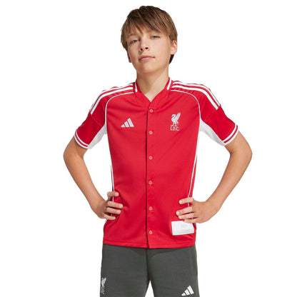Liverpool adidas Youth Full-Button Baseball Jersey - Red