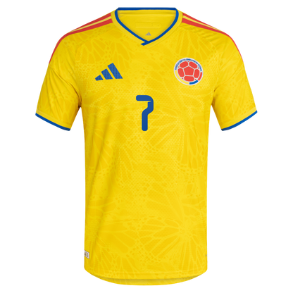 Luis Diaz Colombia National Team adidas 2026 Home Authentic Jersey - Yellow