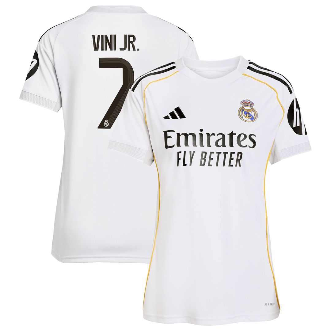 Vini Jr. Real Madrid adidas Women's 2025/26 Home Replica Jersey - White