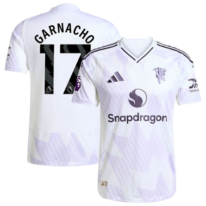 Alejandro Garnacho Manchester United adidas 2025/26 Away Authentic Player Jersey - White
