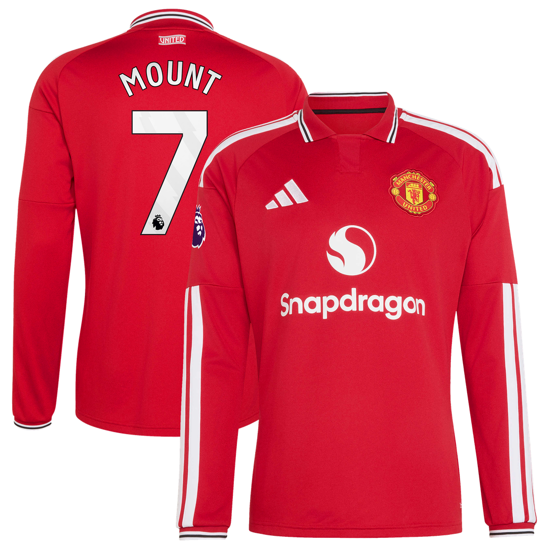 Mason Mount Manchester United adidas 2026/27 Home Authentic Long Sleeve Jersey - Red