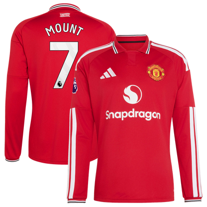 Mason Mount Manchester United adidas 2026/27 Home Authentic Long Sleeve Jersey - Red