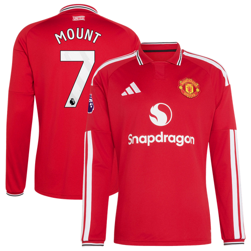 Mason Mount Manchester United adidas 2026/27 Home Authentic Long Sleeve Jersey - Red