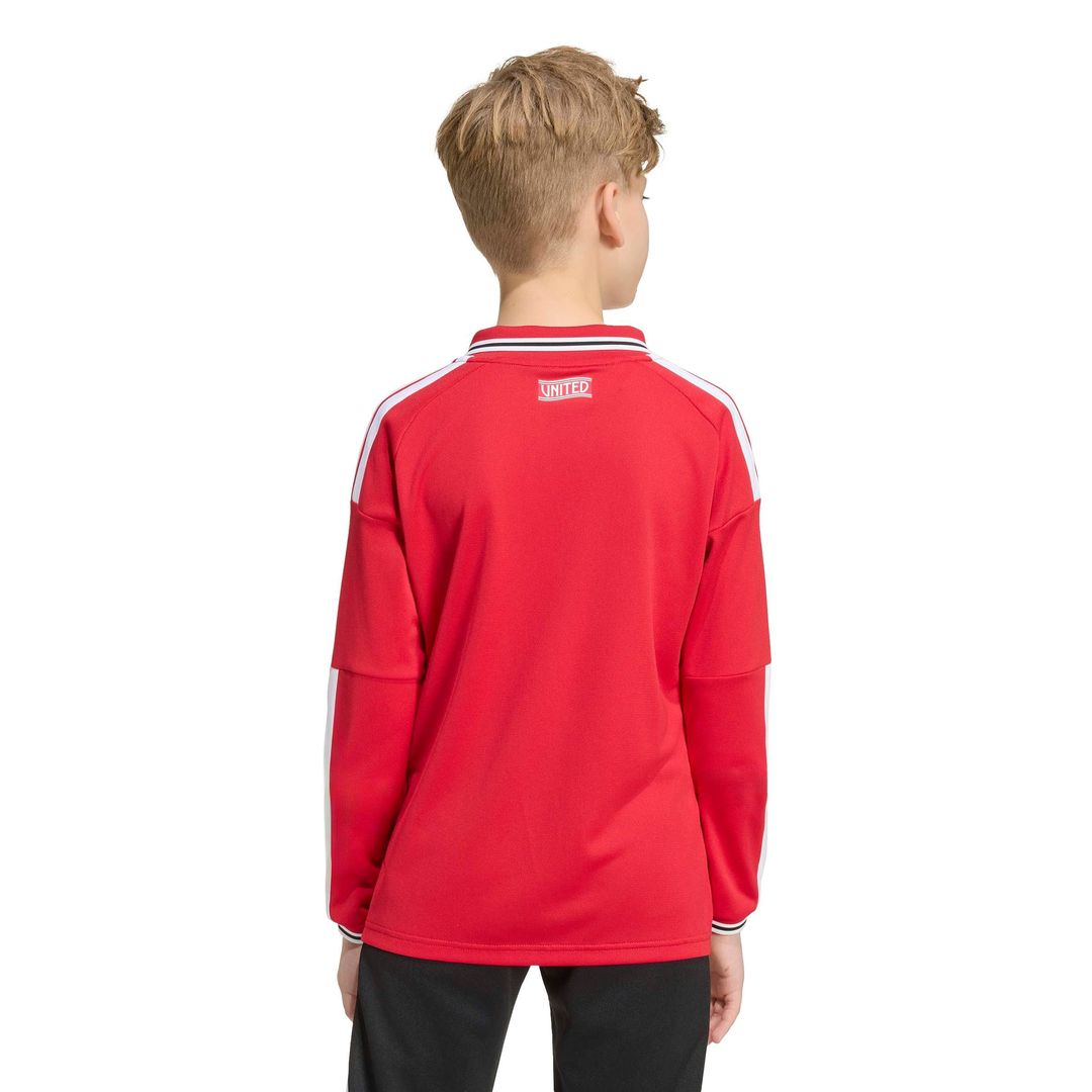Manchester United adidas Youth 2026/27 Home Replica Long Sleeve Jersey - Red