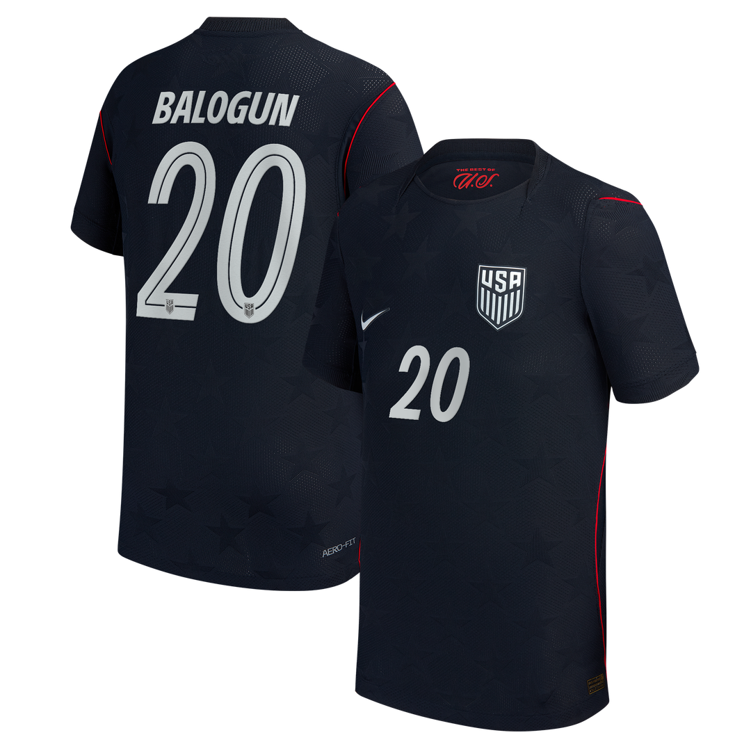 Folarin Balogun USMNT Nike Youth 2026 Away Match Authentic Jersey - Blue
