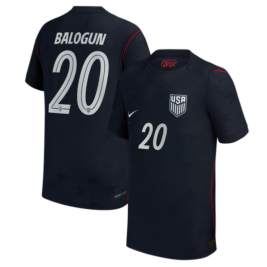 Folarin Balogun USMNT Nike Youth 2026 Away Match Authentic Jersey - Blue