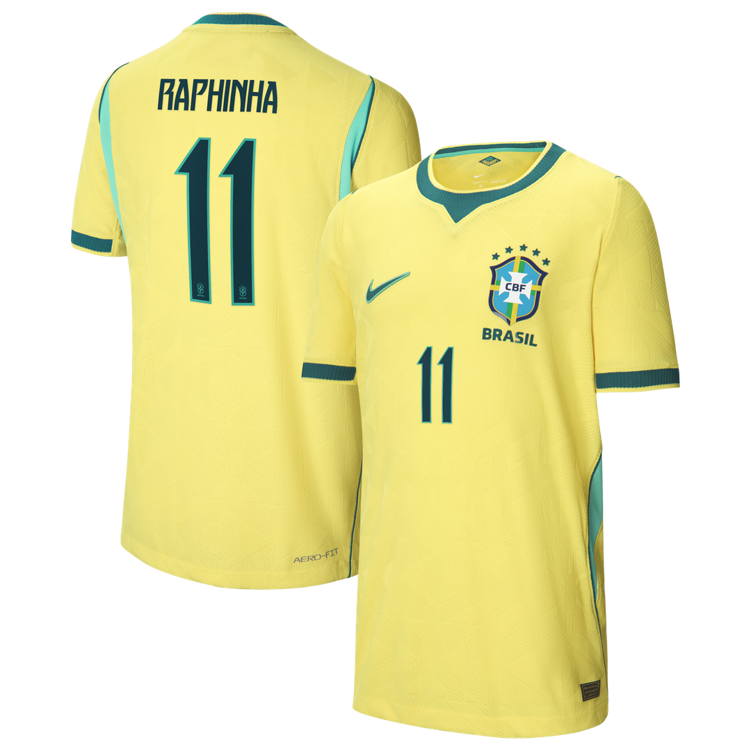 Raphinha Brazil National Team Nike Youth 2026 Home Match Authentic Jersey - Yellow