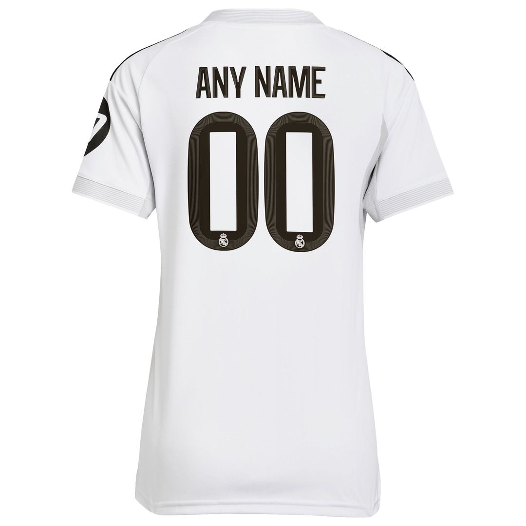 Real Madrid adidas Women's 2025/26 Home Replica Custom Jersey - White