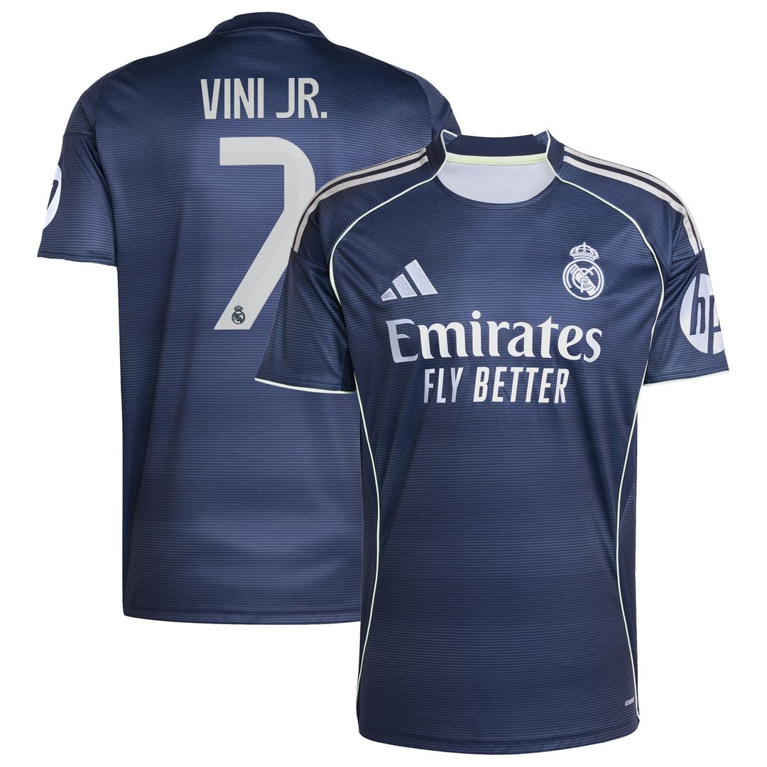 Vini Jr. Real Madrid adidas 2025/26 Away Replica Player Jersey - Blue