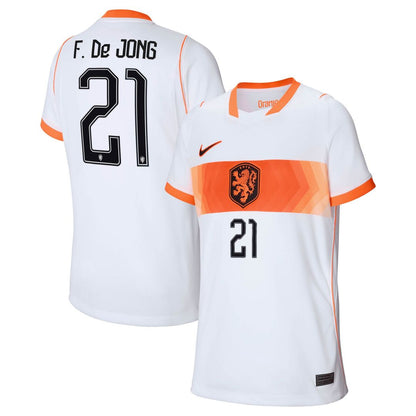 Frenkie de Jong Netherlands National Team Nike Youth 2026 Away Stadium Replica Jersey - White