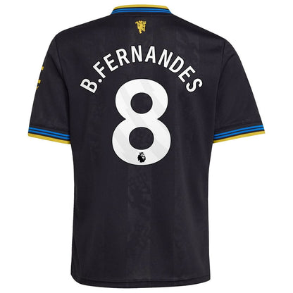 Bruno Fernandes Manchester United adidas Youth 2025/26 Third Replica Player Jersey - Black