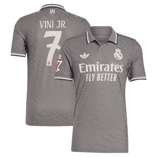 Vini Jr. Real Madrid adidas Originals 2024/25 Third Authentic Player Jersey - Charcoal