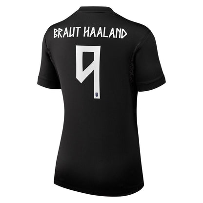 Erling Haaland Norway National Team Nike Women's 2026 Away Stadium Replica Jersey - Black