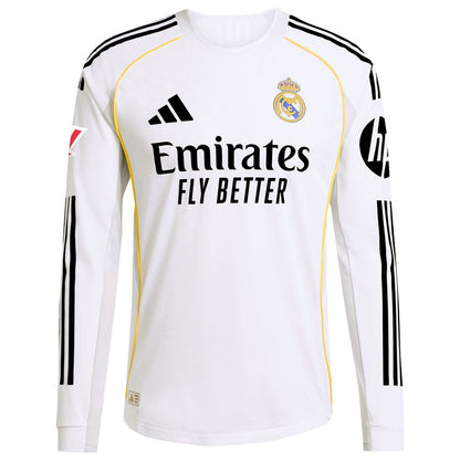Vini Jr. Real Madrid adidas 2025/26 Home Authentic Long Sleeve Jersey - White