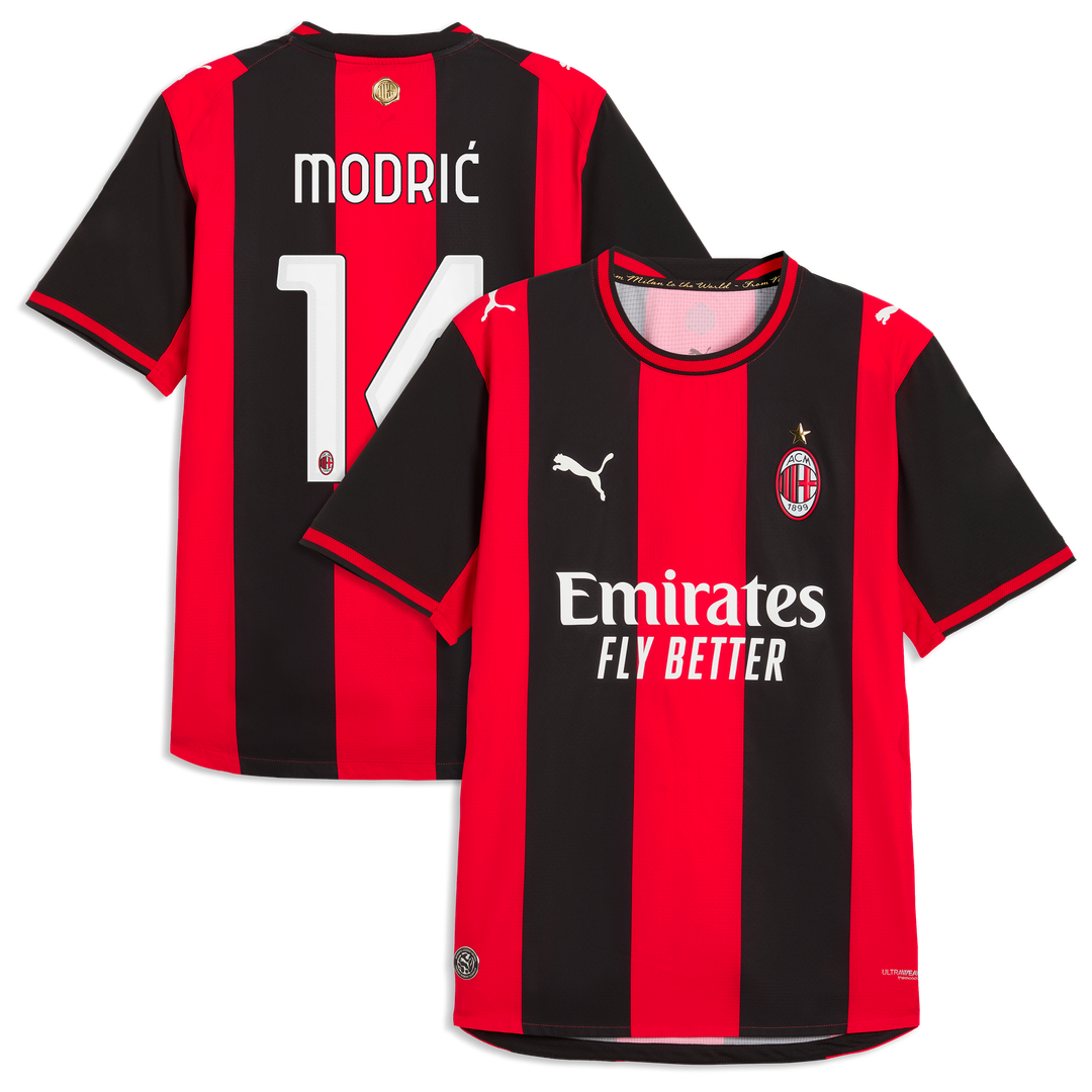 Luka Modrić AC Milan Puma 2026/27 Home On-Field Authentic Jersey - Black/Red