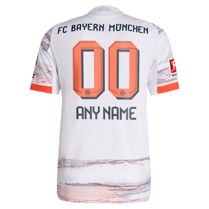 Bayern Munich adidas 2025/26 Away Authentic Custom Jersey - White
